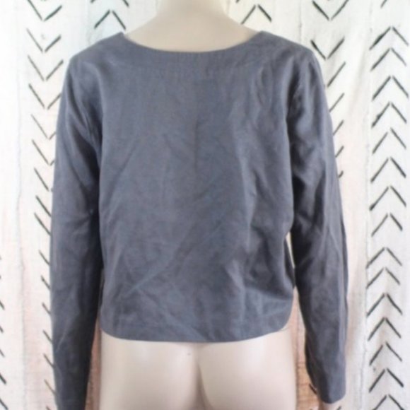 Rodebjer Long Sleeve Crop Top Gray Size Small - Picture 5 of 5